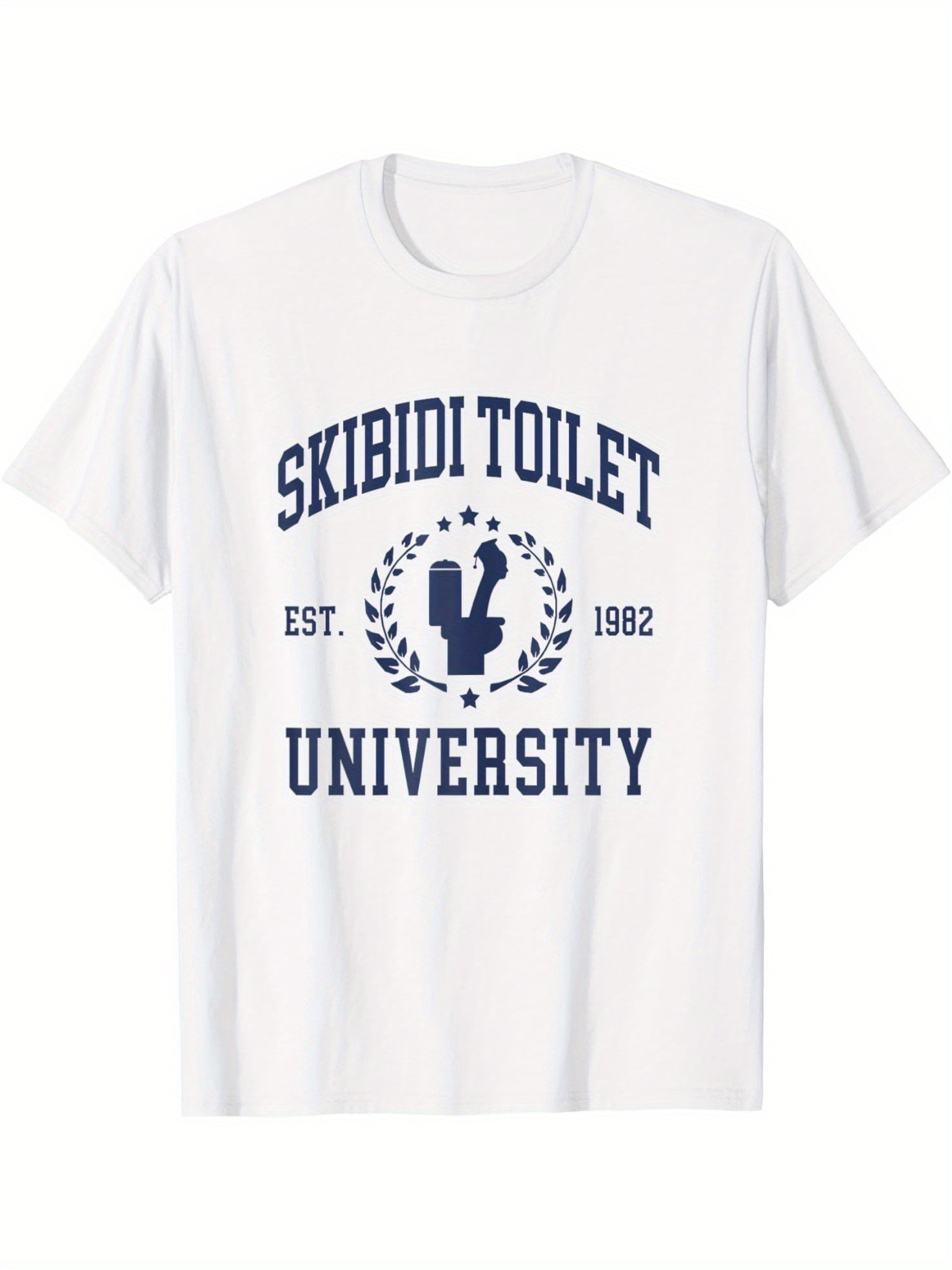 Skibidi Toilet University Funny Skibidi Meme T-Shirt, 180g Skibidi Toilet University Funny Skibidi Meme T-Shirt, 180g